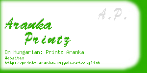 aranka printz business card